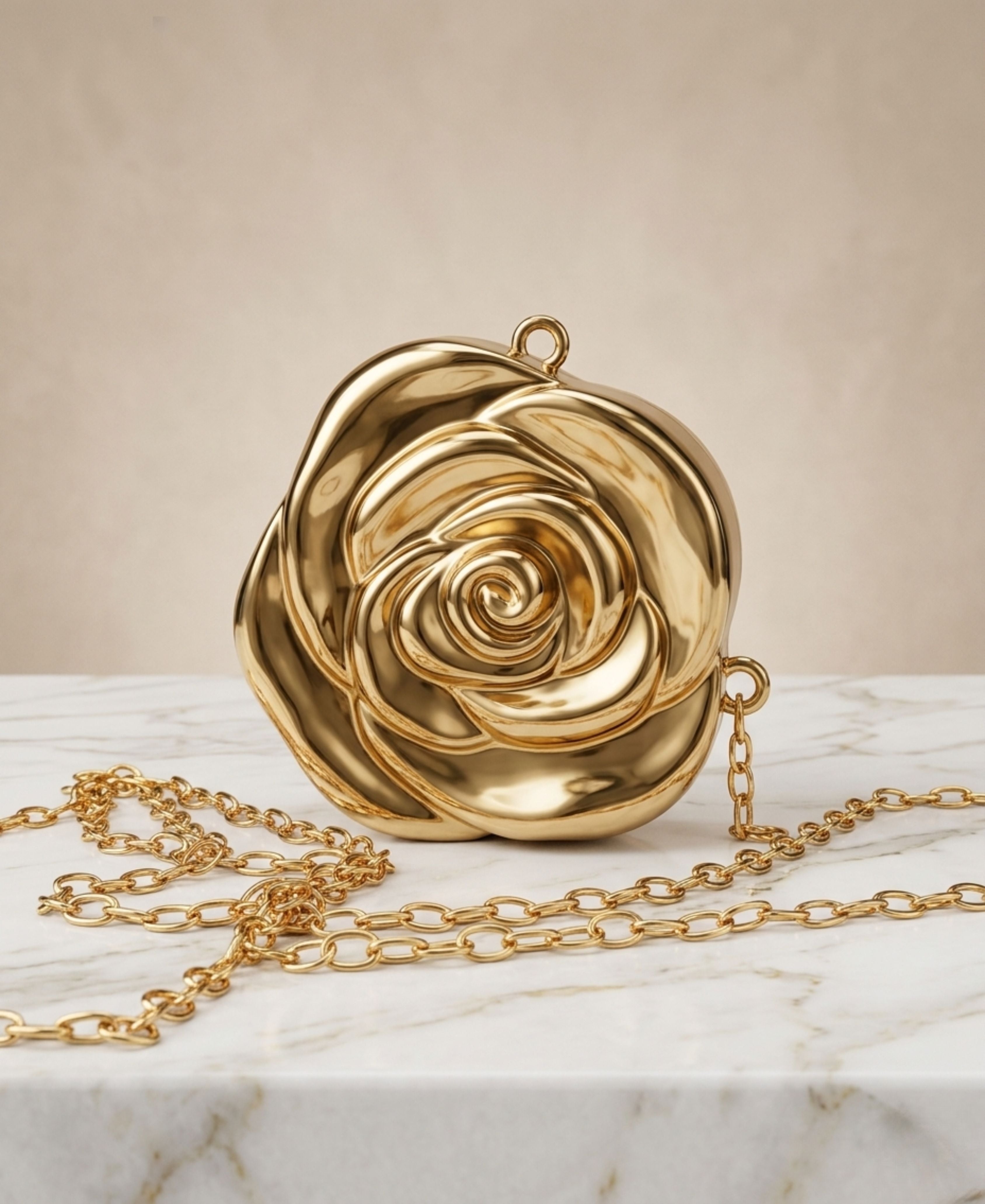 Rose Matel Clutch (Imported)