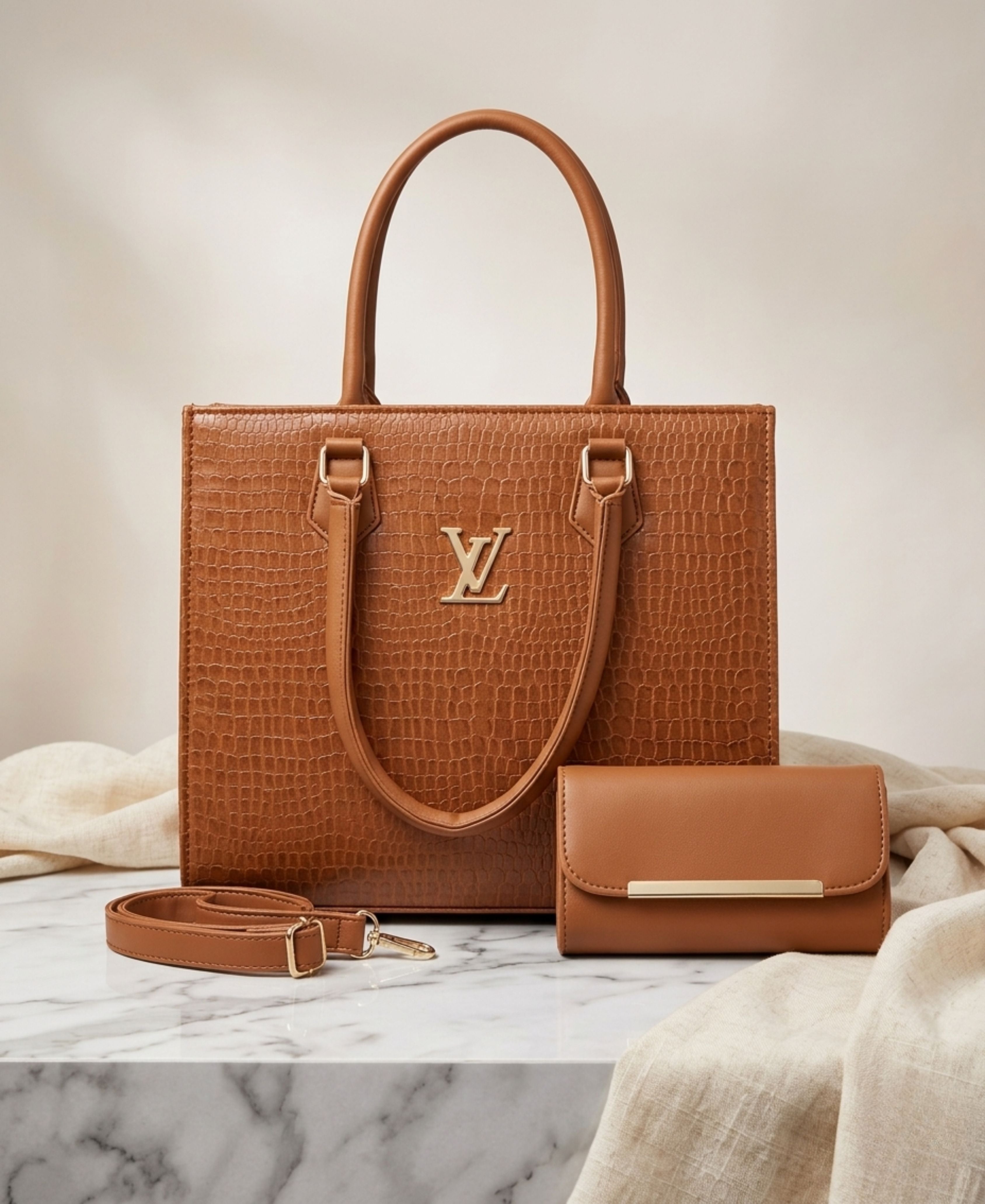 Croc-Embossed Luxury Tote With Free Delivery
