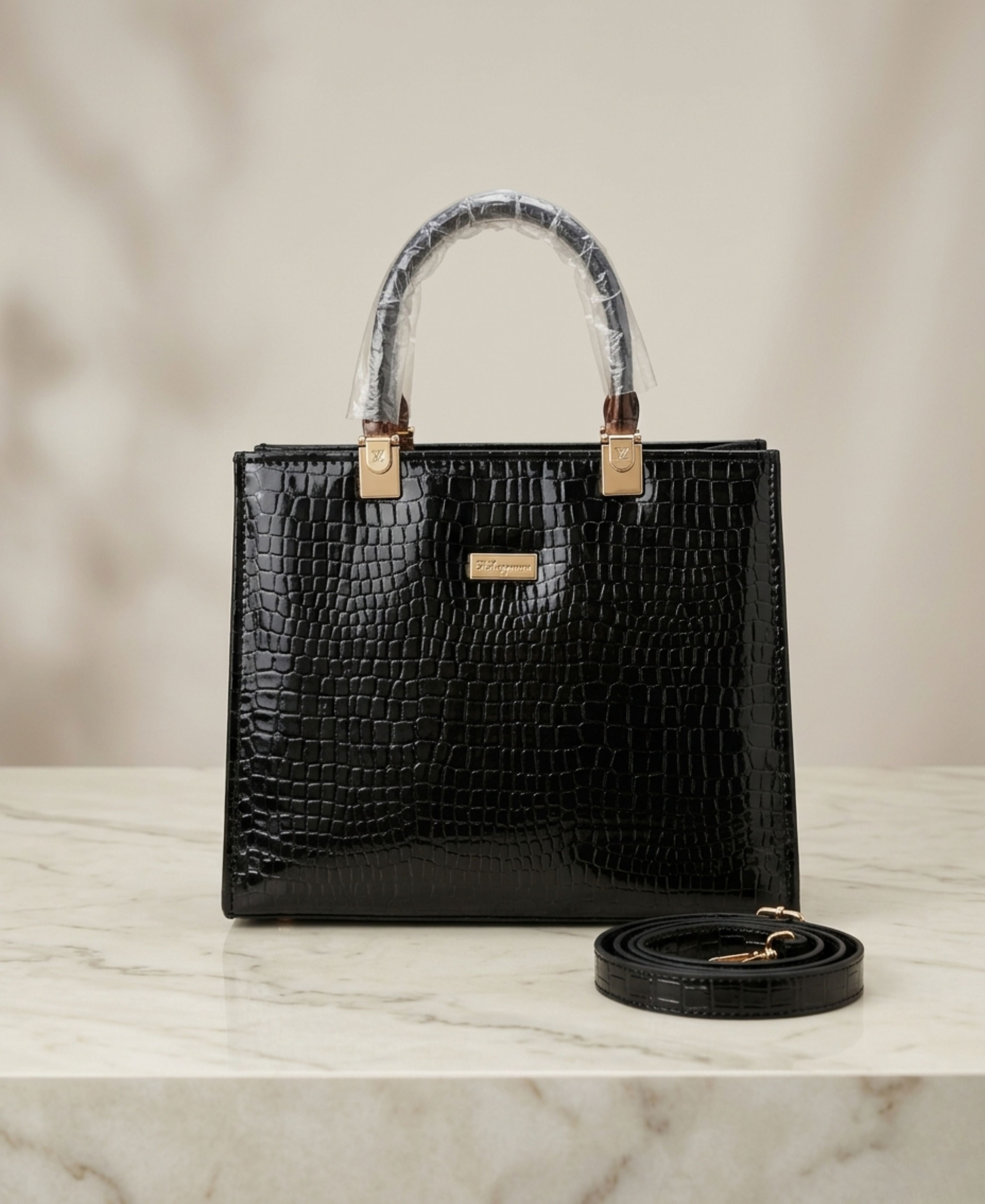 Croc-Embossed Tote With Free Delivery