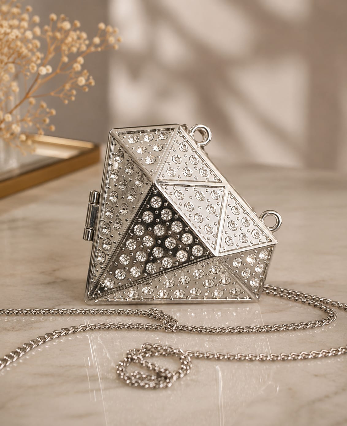 Diamond Metal Clutch (Imported)