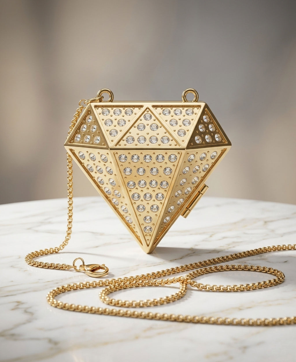 Diamond Metal Clutch (Imported)