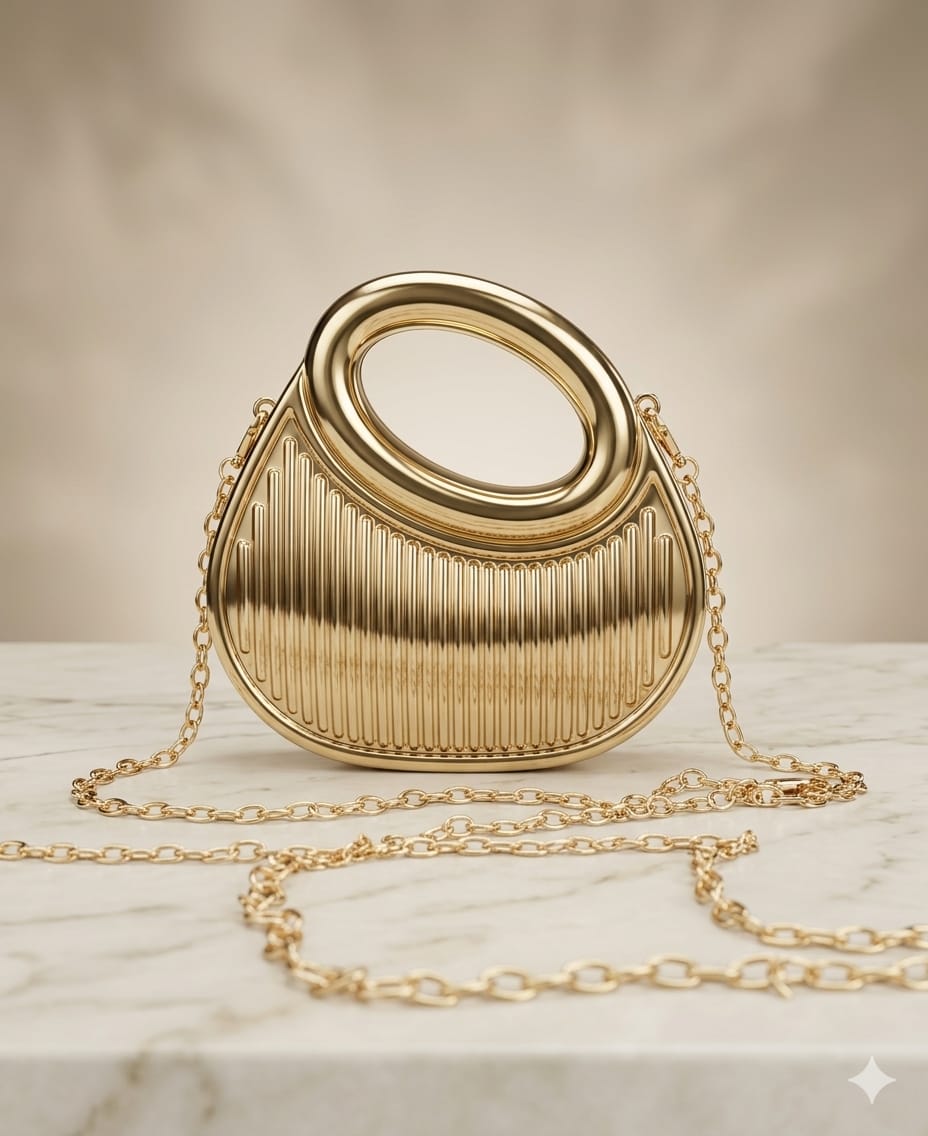Round Top Metal Clutch (Imported)