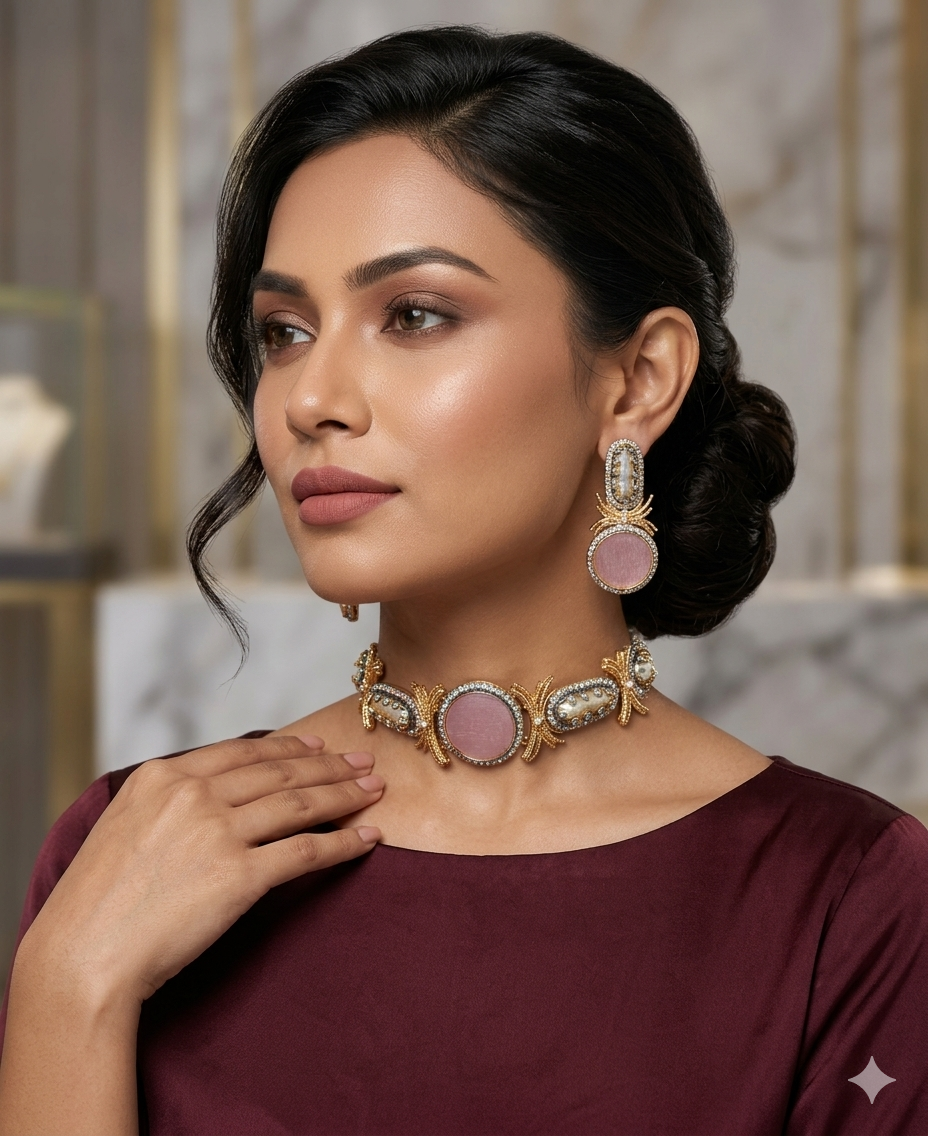 Designer Choker Set with Earrings
