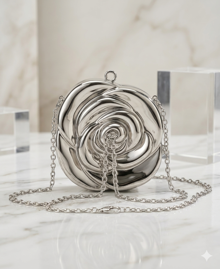 Rose Matel Clutch (Imported)