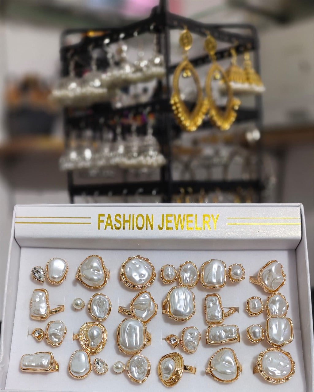 Gold & Pearl Adjustable Rings Collection