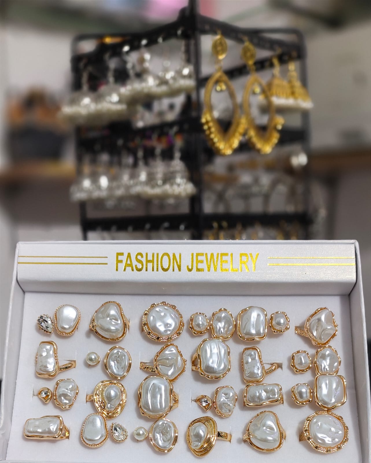 Gold & Pearl Adjustable Rings Collection