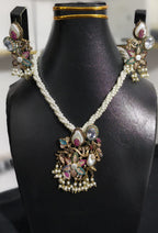Traditional Pearl Necklace Set with Earrings