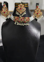Traditional Wedding Choker Set with Earrings & Maang Tikka