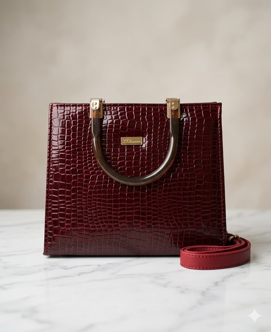Croc-Embossed Tote